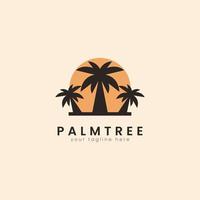 Palm house tree logo template. can be used for tropical beach home hotel or resort logo design vector illustration