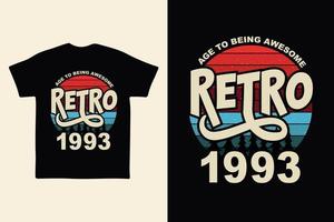 1993 Vintage Retro T shirt Design, Vector, Black Background Retro, Vintage T shirt Design. vector