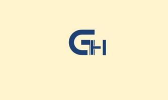 alfabeto letras iniciales monograma logo gh, gh, h y g vector