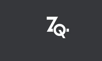Alphabet letters Initials Monogram logo ZQ, QZ, Z and Q vector