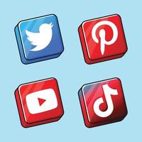 Design set of 4 social media icons vector