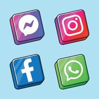 Social media icon pack design vector