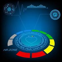 monitor de frecuencia cardíaca concepto de vector de holograma ai para pantalla de negocio de fondo de elemento de tecnología futura