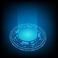 circular AI HUD hologram vector concept for future technology element background business screen