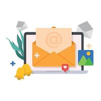 Subscribe to newsletter. Online marketing and business. Sign up to mailing illustration. vector