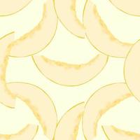 Seamless pattern with iIllustration of a melon on a yellow background vector