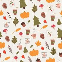 Autumn Elements Seamless Pattern vector