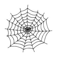 Simple hand drawn spider web illustration. Cute gossamer clipart. Halloween doodle for print, web, design, decor, logo vector