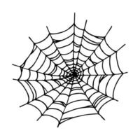 Simple hand drawn spider web illustration. Cute gossamer clipart. Halloween doodle for print, web, design, decor, logo vector