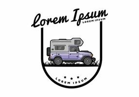 Stocky camper car illustration badge vector