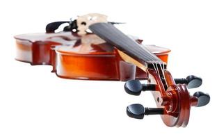Pergamino de violín clásico de madera de cerca foto