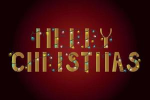 Merry Christmas garland text vector