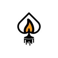 Candle Spade Ace Modern Simple Logo vector