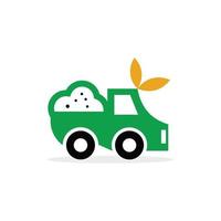 Van Rice Food Delivery Simple Logo vector