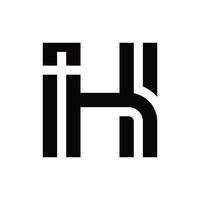 Letter H Cross Church Geometric Simple Logo vector