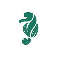 Seahorses Leaf Nature Ecology Simple Logo vector