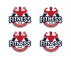 Gym Logo Template. Bodybuilding And Fitness Club Logo Design Template vector