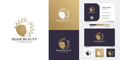 diseño de logotipo de belleza hijab con estilo y concepto creativo vector