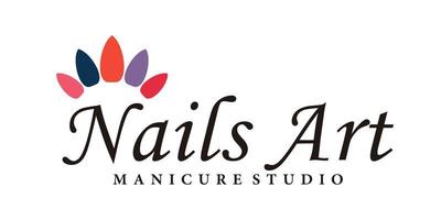 nails art logo designwith style and creative concept vector