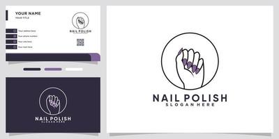 nail polish logo design with style and creative concept vector