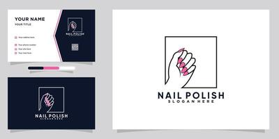 nail polish logo design with style and creative concept vector
