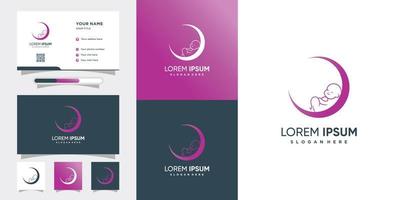 baby logo design with style and creative concept vector