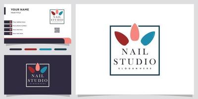 nail studio logo design with style and creative concept vector
