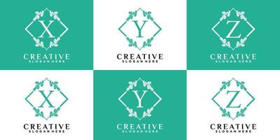 Monogram logo design initial latter XYZ with style and creative concept vector
