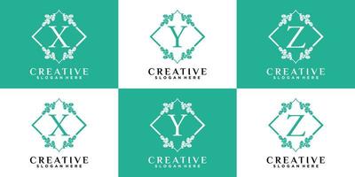 Monogram logo design initial latter XYZ with style and creative concept vector