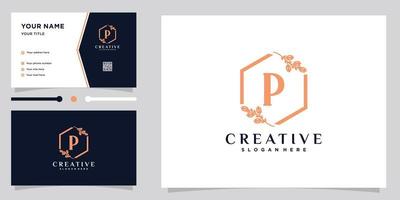 Monogram logo design initial latter P with style and creative concept vector