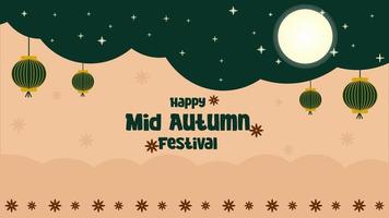 Beautiful mid autumn festival background vector