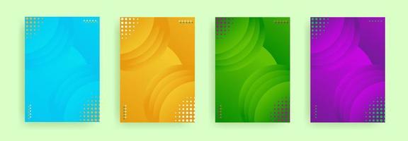 conjunto de portada abstracta moderna. diseño de cubierta de degradado dinámico y geométrico circular. adaptable para afiches, folletos o pancartas vector