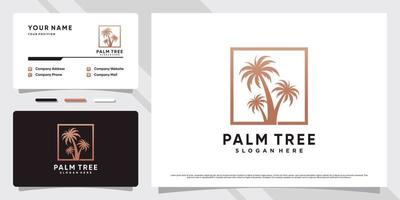 Palm tree logo design illustration with creative element concept and business card template vector