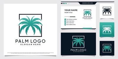 Palm tree logo design illustration with creative element concept and business card template vector