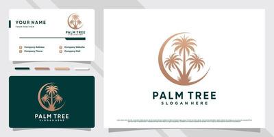 Palm tree logo design illustration with creative element concept and business card template vector