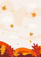 Hello Autumn Leaves Background vector