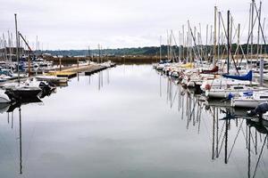 yacht mooring in Perros-Guirec, Brittany, photo