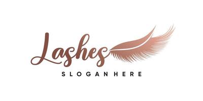 eyelash logo design with style and creative concept vector