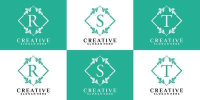 Monogram logo design initial latter RST with style and creative concept vector