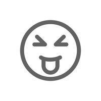 sonriendo con el icono de emoji de lengua. perfecto para sitio web o aplicación de redes sociales. vector de señal y símbolo