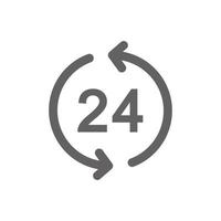 24 hour icon. Perfect for timer icon or user interface applications. vector sign and symbol