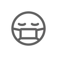 Wear a mask emoji icon . Perfect for website or social media application. vector sign and symbol