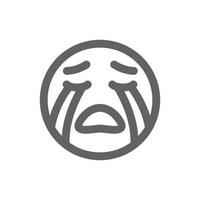 cry emoji icon . Perfect for website or social media application. vector sign and symbol