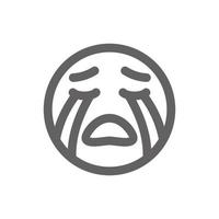 cry emoji icon . Perfect for website or social media application. vector sign and symbol