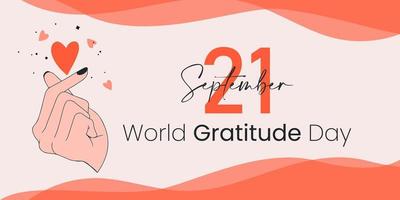 world gratitude day good for world gratitude day celebration. flat design. flyer design.flat illustration. vector