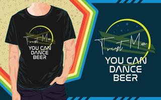 Typography Beer T Shirt Design vector