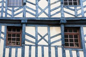 wall of medieval timber framing house photo