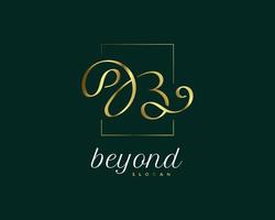 Luxury Gold Letter B Signature Logo. Elegant and Minimalist Letter B Logo with Handwriting Style vector