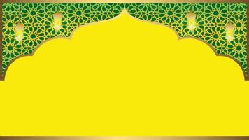 green Islamic background with Islamic pattern, suitable for banners of Eid al-Fitr, Eid al-Adha, Maulid Nabi, Muharram Islamic New Year and other Islamic themes. free vector