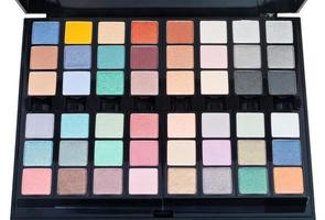makeup palette in case close up isolated photo